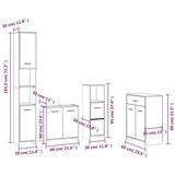 vidaXL 4-dijelni set kupaonskog namještaja siva boja hrasta drveni | shoptok.hr
