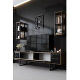Hanah home black line walnut black polica za tv