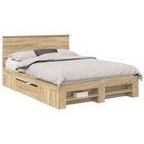  Okvir za krevet s uzglavljem Sonoma hrast 140 x 200 cm - sonoma hrast 140 x 200 cm | shoptok.hr