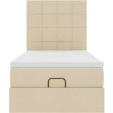 vidaXL Otomanski posteljni okvir z vzmetnico krem 80x200 cm blago, (21608100) | Shoptok.si