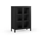 Crna vitrina od masivnog bora 90x120x40 cm Alessandra –