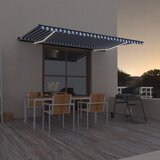 vidaXL Ročno zložljiva tenda z LED lučmi 500x300 cm modra in bela Cene