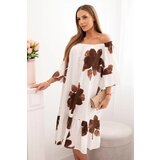 Kesi Włoski Women's viscose dress with a floral pattern brown | ePonuda.com
