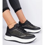 Gemre Black women's sneakers with rhinestones Fucco | Shoptok.si