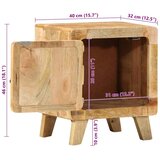  Noćni ormarić 2 kom 40x32x46 cm puno drvo grubo mango | shoptok.hr