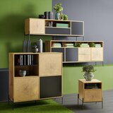 CARRYHOME nizka omarica črna, barve hrasta | Shoptok.si
