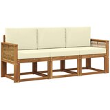  Set vanjskih sofa 3 pcs Prirodna i krem Poliester | shoptok.hr