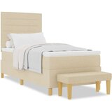  Okvir kreveta s madracem Set od 2 Krem Platno 90 x 200 cm | shoptok.hr