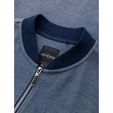 Ombre Men's pique knit bomber sweatshirt - navy blue | shoptok.hr