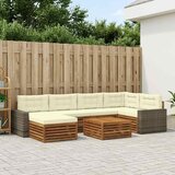  Set vanjskih sofa 7 kom. Prirodna i krem | shoptok.hr