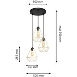  Luster na sajli KARO 3xE27/15W/230V zlatna/crna | Eponuda.com