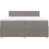  Krevet s oprugama i madracem smeđesivi 200x200 cm od tkanine | shoptok.hr