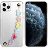 Cadorabo Ohišje, združljiv z Appleom v prozornih s pisanimi srci - zaščitni pokrov iz fleksibilnega silikona TPU z zapestno verigo, (20596368) | Shoptok.si