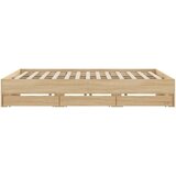 vidaXL Okvir za krevet s ladicama boja hrasta 200x200 cm drveni | shoptok.hr