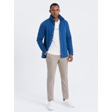 Ombre Men's casual sweatshirt with button-down collar - blue | ePonuda.com