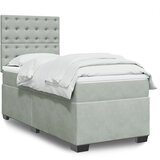  Box spring krevet s madracem svjetlosivi 100x200 cm baršunasti | shoptok.hr