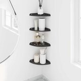  Lebdeća polica s policom s pohranom 4 pcs Crna 18 x 18 x 2 cm - Crna 18 cm 4 | shoptok.hr