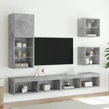 TV ormarić s LED svjetlima siva boja betona 40,5x30x102 cm | Eponuda.com