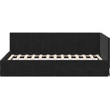  Kutni okvir kreveta s uzglavljem Crna 90 cm x 200 cm Baršun | shoptok.hr