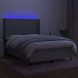  Box spring postelja z vzmetnico LED sv. siva 140x200 cm blago, (20930355) | Shoptok.si