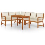  5-dijelni vrtni blagovaonski set s jastucima od bagremovog drva | shoptok.hr