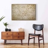  Slika - Botanical Motif with Leaves and Vines in Sand Colors 60x40 U prirodnom drvenom okviru | shoptok.hr