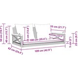  Klupa za ljuljanje s jastucima siva 109x62x40 cm od poliratana | shoptok.hr