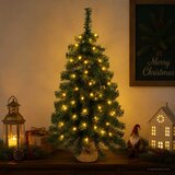 Mini božićno drvce 60 cm 25 LED lampica Topla bijela PVC Zelena - Zelena 60 cm s LED svjetlima Cijene