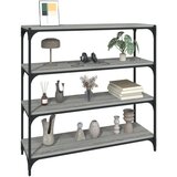 vidaXL Knjižna omara siva sonoma 100x33x100 cm inženirski les in jeklo | Shoptok.si