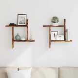  Zidne police 2 kom boja hrasta 50x12x50 cm konstruirano drvo | shoptok.hr