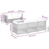  6-dijelni set vrtnih sofa od poliratana s jastucima sivi | shoptok.hr
