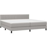  Krevet box spring s madracem LED svjetlosivi 200x200 cm tkanina | shoptok.hr