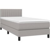  Okvir kreveta s oprugama i madrac svjetlosivi 80x200cm tkanina | shoptok.hr
