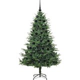 vidaXL Umjetna predsvetljena božićna jelka s kompletom kroglica Zelena | Shoptok.si