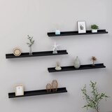 Maison Chic 4 kosi Stenske Police - Viseče police črne 80x9x3 cm, (21793329) | Shoptok.si