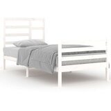  Posteljni okvir bel iz trdnega lesa 90x200 cm, (20647160) | Shoptok.si
