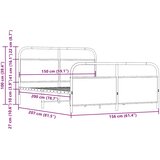  Metalni okvir kreveta bez madraca boja hrasta 150 x 200 cm | shoptok.hr
