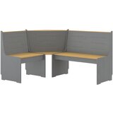 vidaXL Kotna klop 151 cm trdna borovina medeno rjava in siva, (20770476) | Shoptok.si