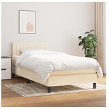  Box spring postelja z vzmetnico krem 90x200 cm blago | Shoptok.si