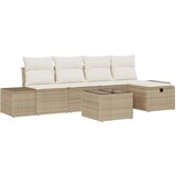 vidaXL Vrtna sedežna garnitura z blazino 6 pcs Bež poli ratan, (5000085121) | Shoptok.si