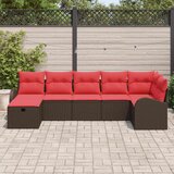  Set sofe 7 kom. Smeđa i crvena poliratan | shoptok.hr