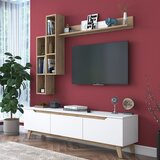 Kalune Design Bijeli/u prirodnoj boji TV set u dekoru oraha 180x49 cm Linh – | shoptok.hr