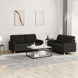  2-dijelni set sofa s jastucima crni od tkanine | shoptok.hr