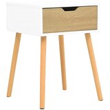 Furnova Nočna omarica bela in sonoma hrast 40x40x56 cm inženirski les, (21926394) | Shoptok.si