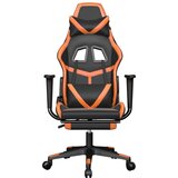 Gaming stol z oporo za noge črno in oranžno umetno usnje | Shoptok.si