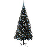 vidaXL Božično drevo med 300 LED z stojalom Črna 210 cm PVC | Shoptok.si
