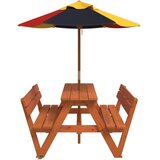  Stol za piknik za 4 djece sa suncobranom od masivne jelovine | Eponuda.com