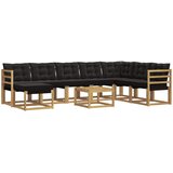  Set vanjskih sofa 9 kom. Bijela i crna | shoptok.hr