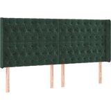  Vzglavje z ušesi temno zeleno 203x16x118/128 cm žamet, (20936332) | Shoptok.si