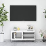 TV ormarić bijeli 90 x 30 x 44 cm od čelika i stakla | Eponuda.com